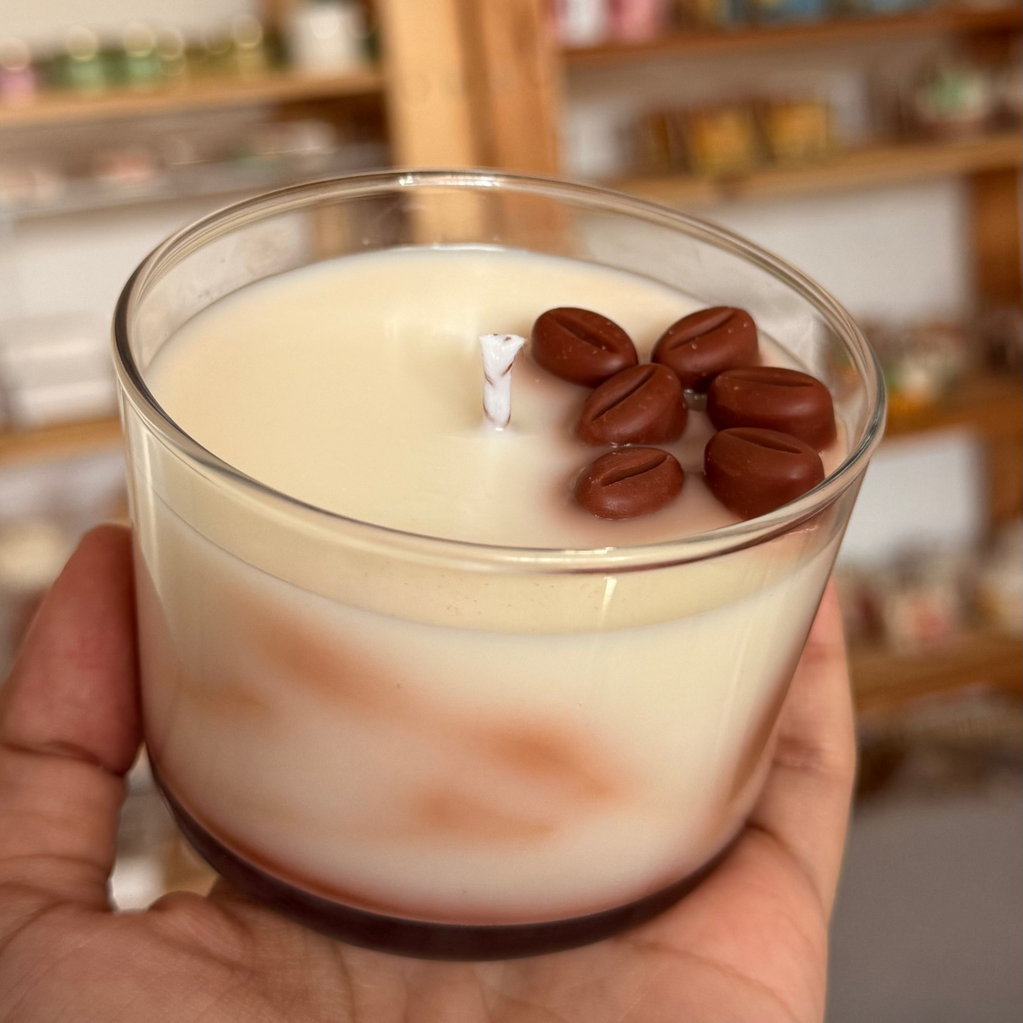 Vela mediana de café- oferta