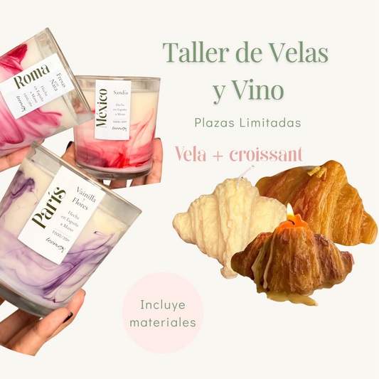 Taller "Vela en vaso + Vela decorativa tipo croissant"